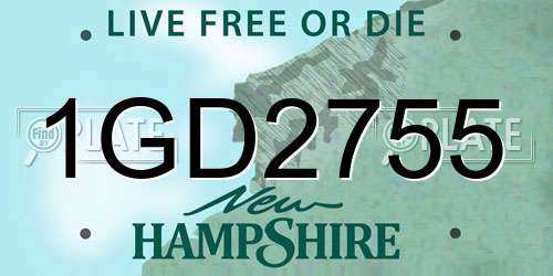 1GD2755 New Hampshire License Plate