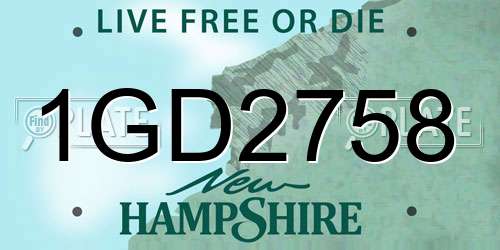 1GD2758 New Hampshire License Plate