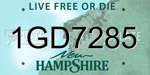 1GD7285 New Hampshire License Plate