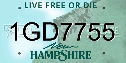 1GD7755 New Hampshire License Plate
