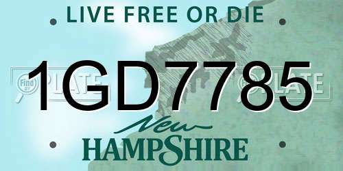 1GD7785 New Hampshire License Plate