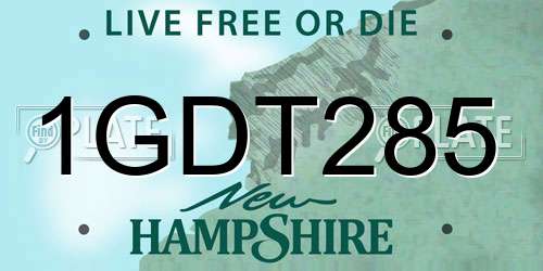1GDT285 New Hampshire License Plate