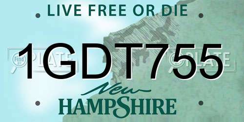1GDT755 New Hampshire License Plate