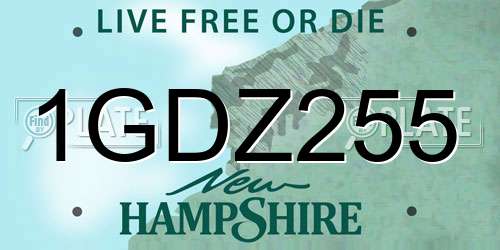 1GDZ255 New Hampshire License Plate