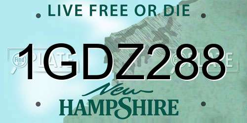 1GDZ288 New Hampshire License Plate