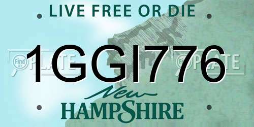 1GGI776 New Hampshire License Plate