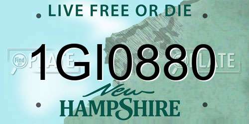 1GI0880 New Hampshire License Plate