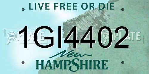 1GI4402 New Hampshire License Plate