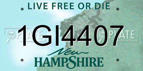 1GI4407 New Hampshire License Plate