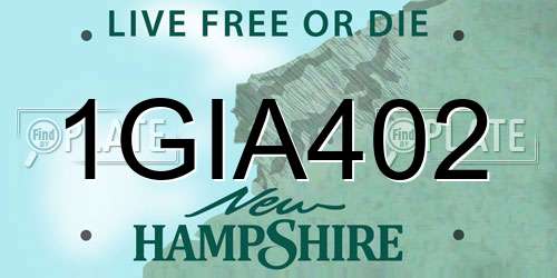 1GIA402 New Hampshire License Plate