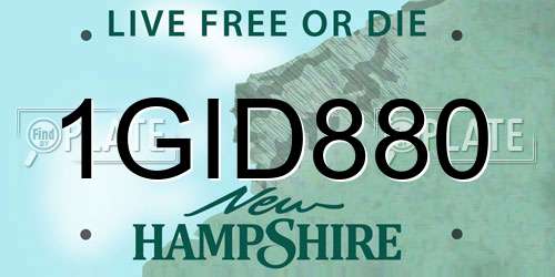 1GID880 New Hampshire License Plate