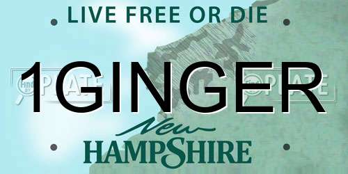1GINGER New Hampshire License Plate