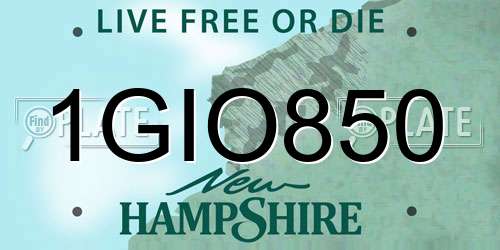 1GIO850 New Hampshire License Plate