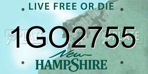 1GO2755 New Hampshire License Plate