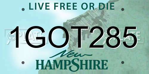 1GOT285 New Hampshire License Plate