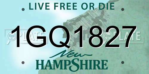 1GQ1827 New Hampshire License Plate