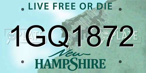 1GQ1872 New Hampshire License Plate