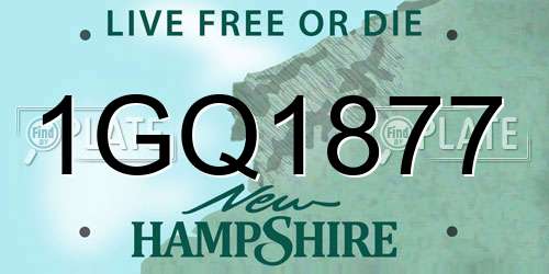 1GQ1877 New Hampshire License Plate