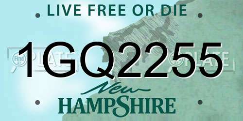 1GQ2255 New Hampshire License Plate