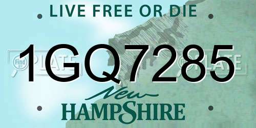 1GQ7285 New Hampshire License Plate