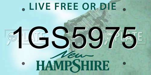 1GS5975 New Hampshire License Plate
