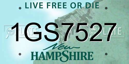 1GS7527 New Hampshire License Plate