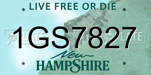 1GS7827 New Hampshire License Plate