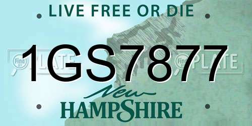 1GS7877 New Hampshire License Plate