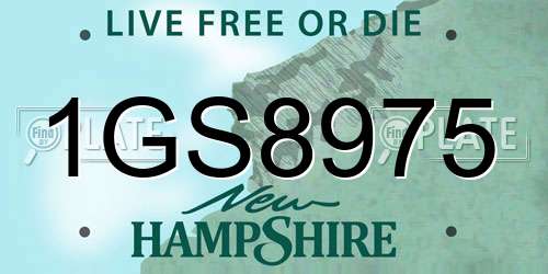 1GS8975 New Hampshire License Plate