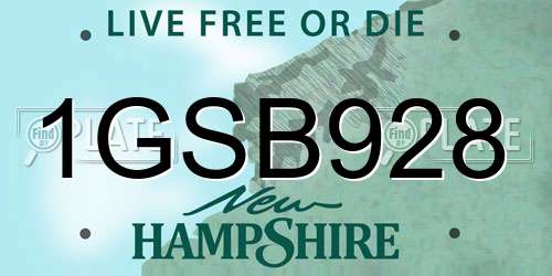 1GSB928 New Hampshire License Plate