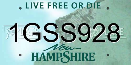 1GSS928 New Hampshire License Plate