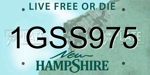 1GSS975 New Hampshire License Plate