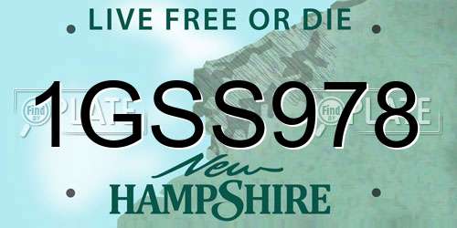 1GSS978 New Hampshire License Plate