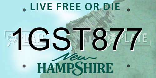 1GST877 New Hampshire License Plate