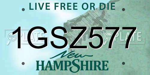 1GSZ577 New Hampshire License Plate