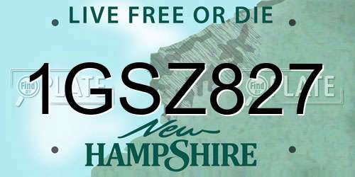 1GSZ827 New Hampshire License Plate