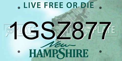 1GSZ877 New Hampshire License Plate