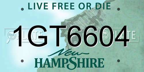 1GT6604 New Hampshire License Plate
