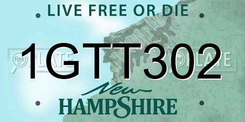 1GTT302 New Hampshire License Plate