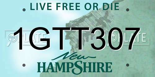 1GTT307 New Hampshire License Plate