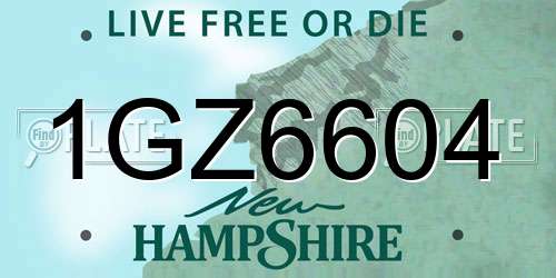 1GZ6604 New Hampshire License Plate