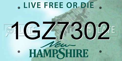 1GZ7302 New Hampshire License Plate