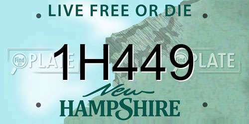 1H449 New Hampshire License Plate