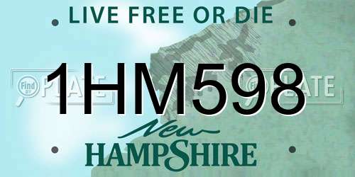 1HM598 New Hampshire License Plate