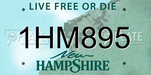1HM895 New Hampshire License Plate