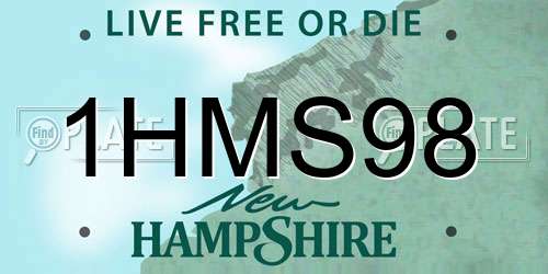 1HMS98 New Hampshire License Plate