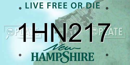 1HN217 New Hampshire License Plate