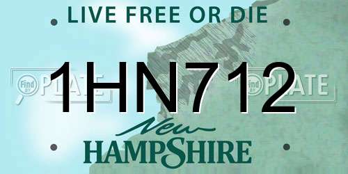 1HN712 New Hampshire License Plate