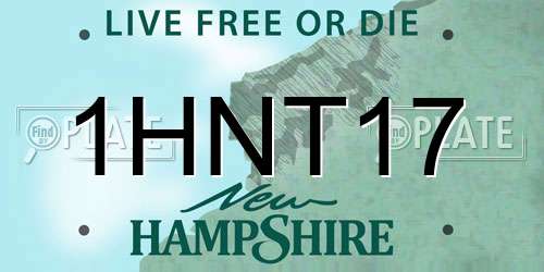 1HNT17 New Hampshire License Plate