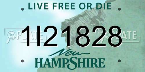 1I21828 New Hampshire License Plate